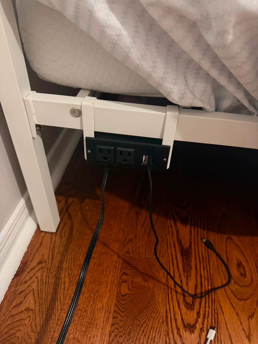 Twin Metal Bed Frame with Built-in Power Outlet - photo 2
