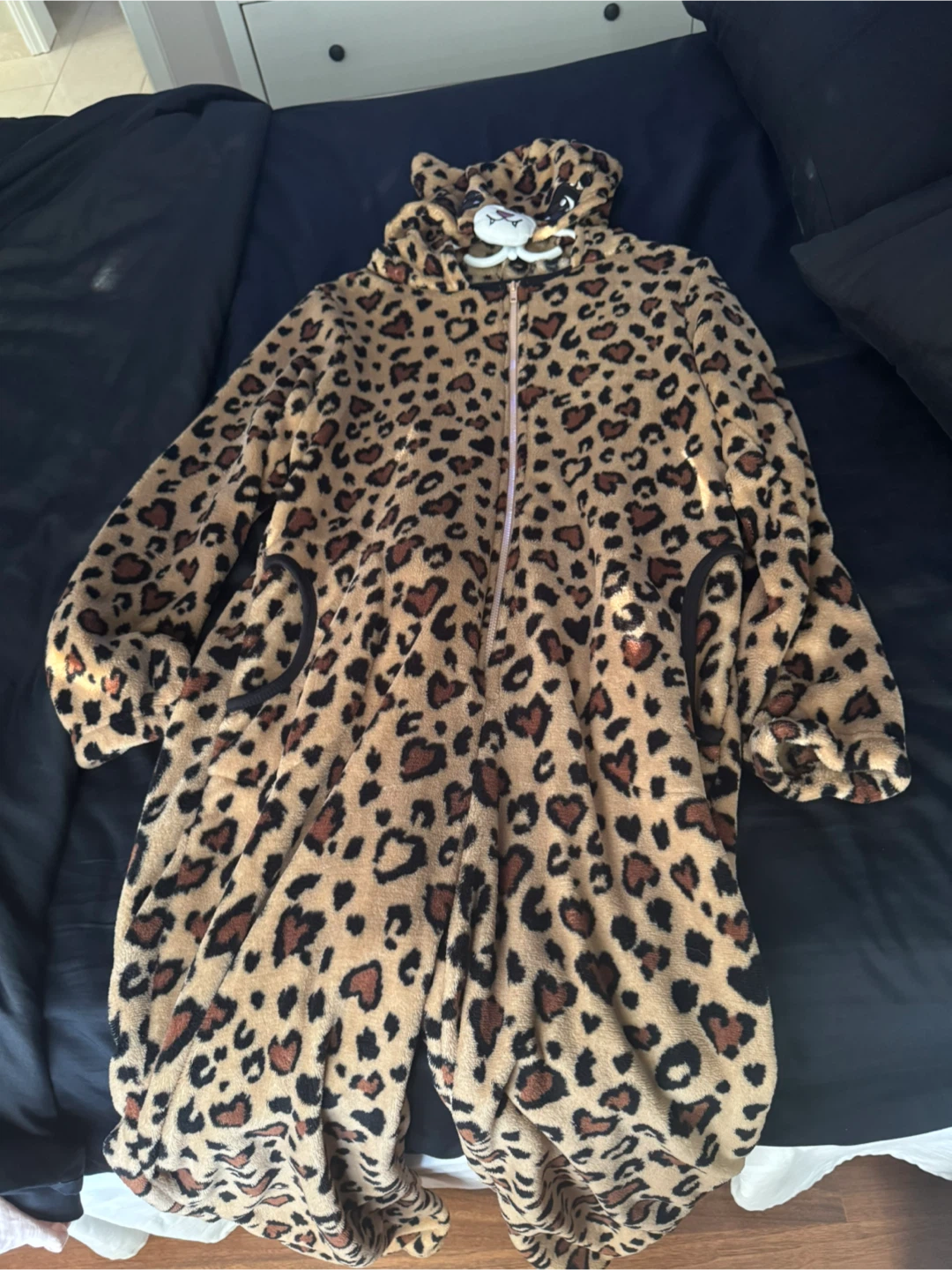 Funzietime Leopard Fleece Onesie Pajamas