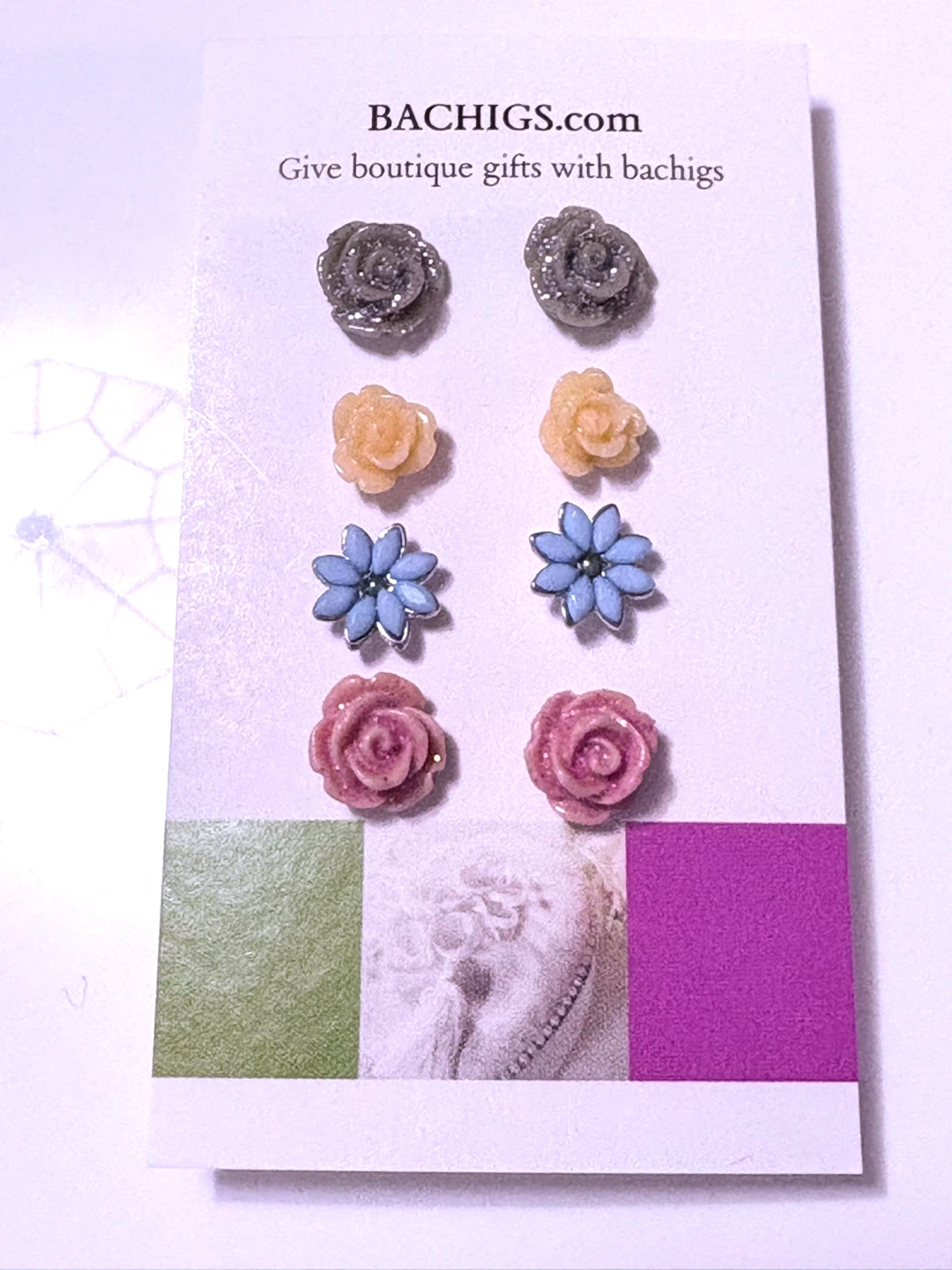 Flower Stud Earrings Set of four