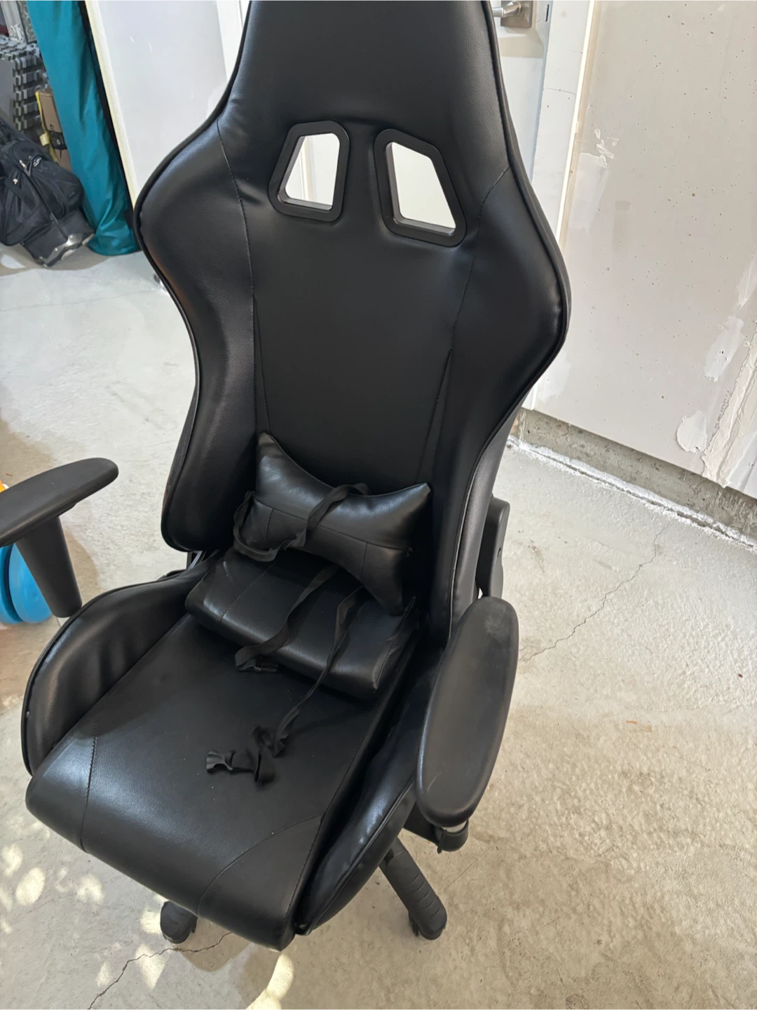 Black Gaming Chair with Lumbar Pillow - photo 3