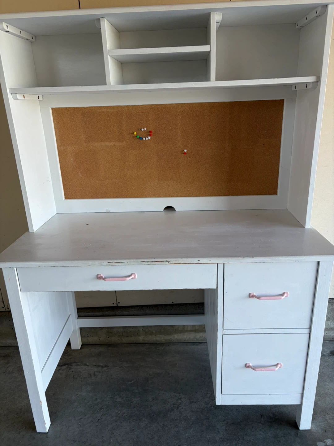 Pottery Barn desk with Hutch and Corkboard NEEDS RESTORATION