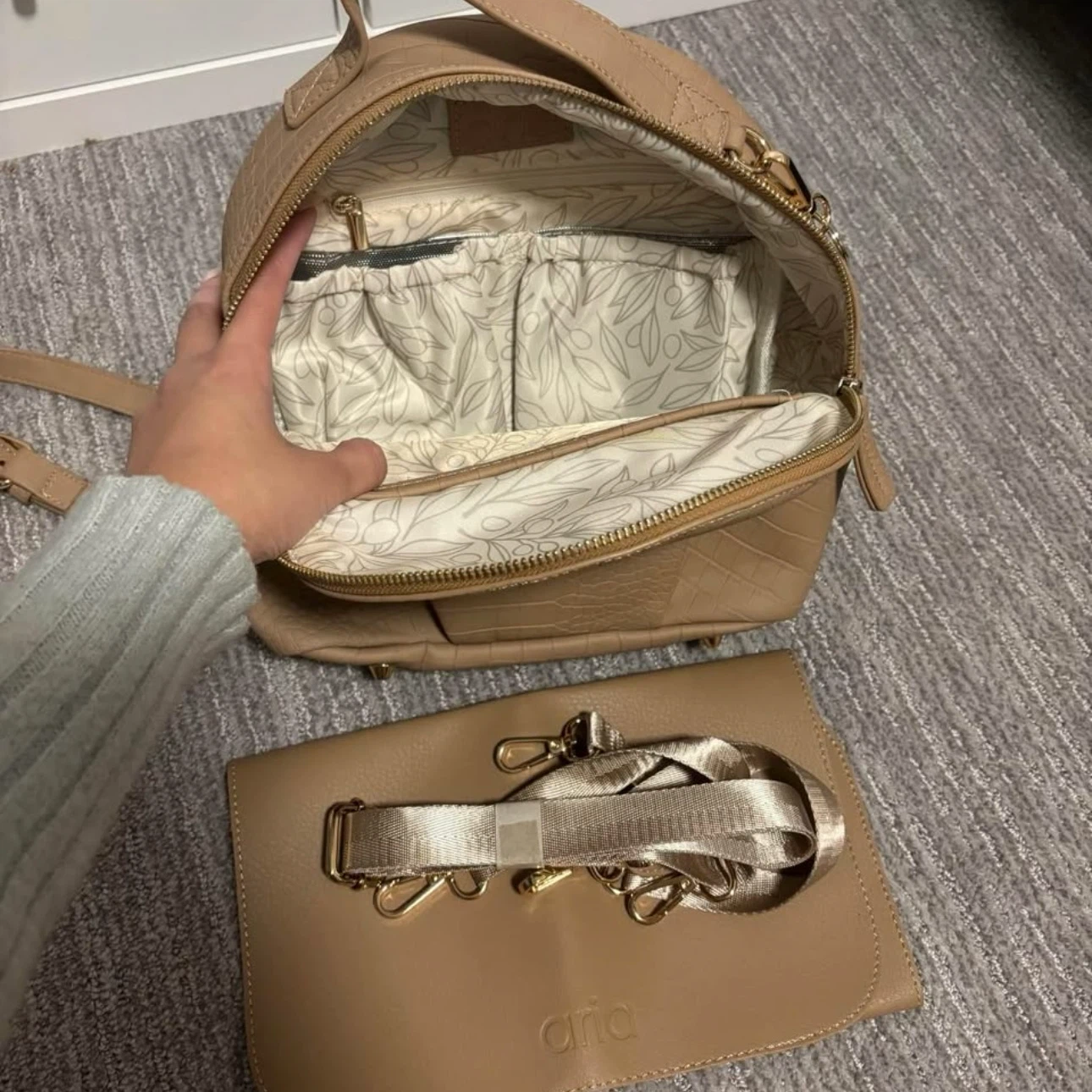 Aria Tan Faux Croc Mini Diaperbag - photo 2