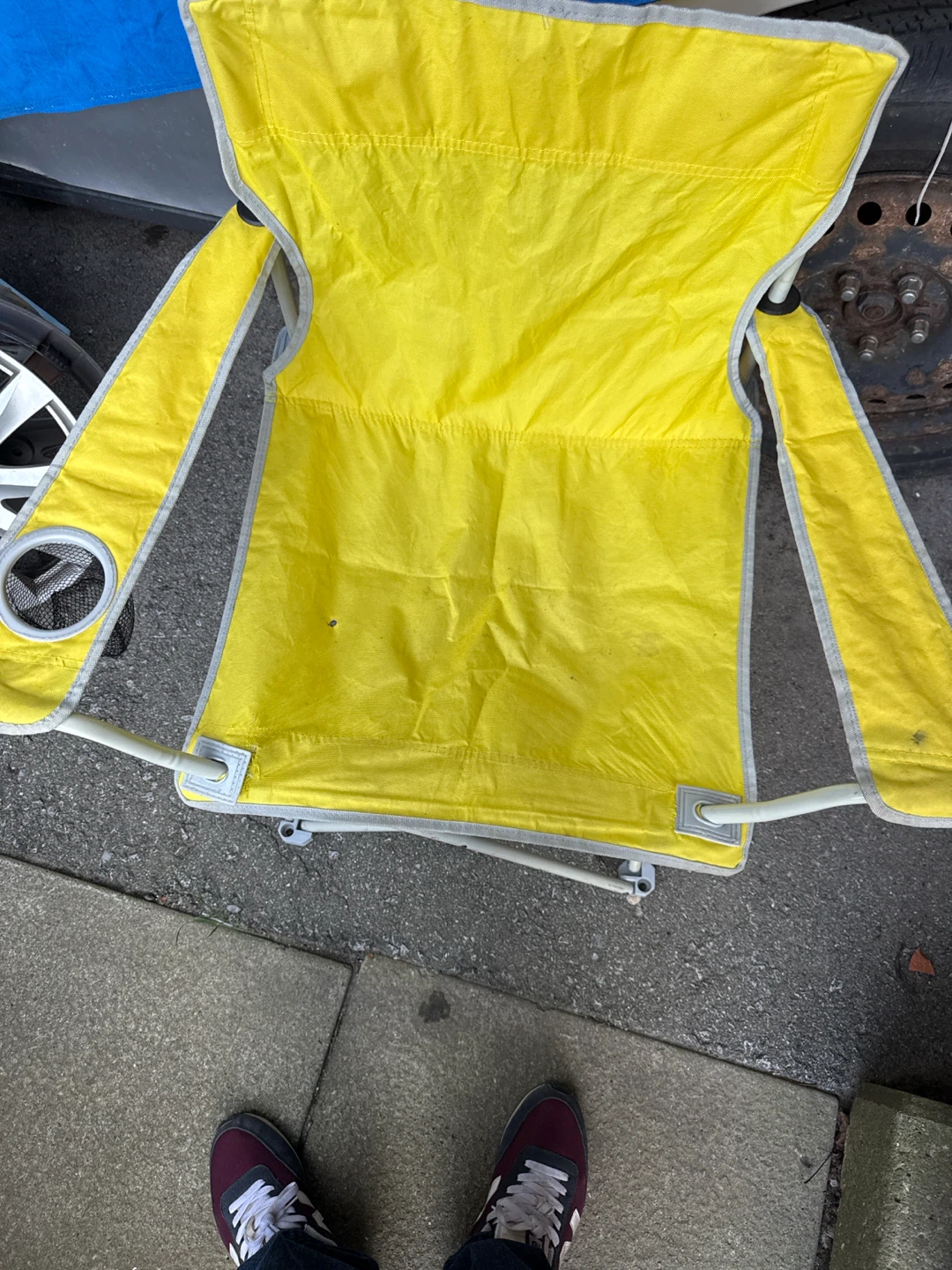 Yellow Camping Chair with Cup Holder