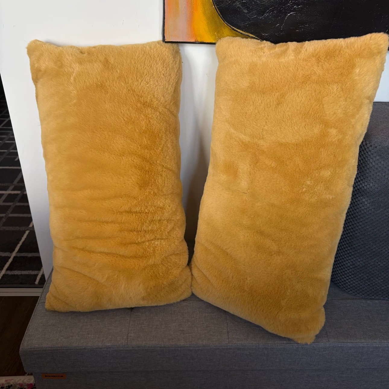 Faux Fur Throw Pillows (Set of 2)