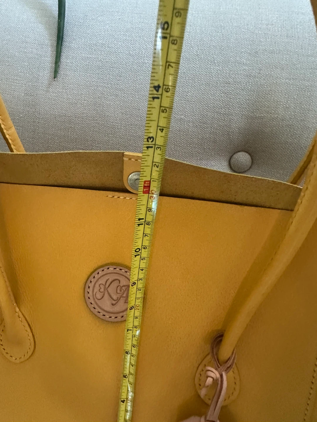 Yellow Leather Tote Bag - photo 2