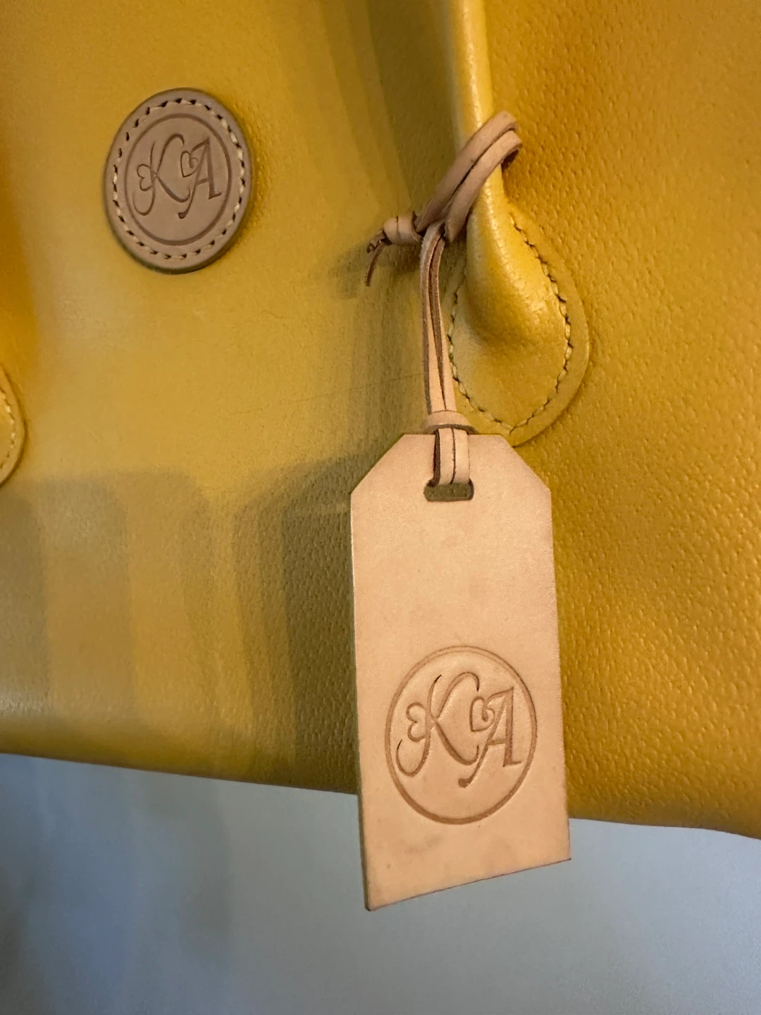 Yellow Leather Tote Bag - photo 3