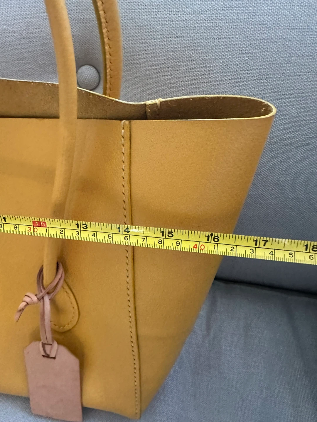 Yellow Leather Tote Bag - photo 5