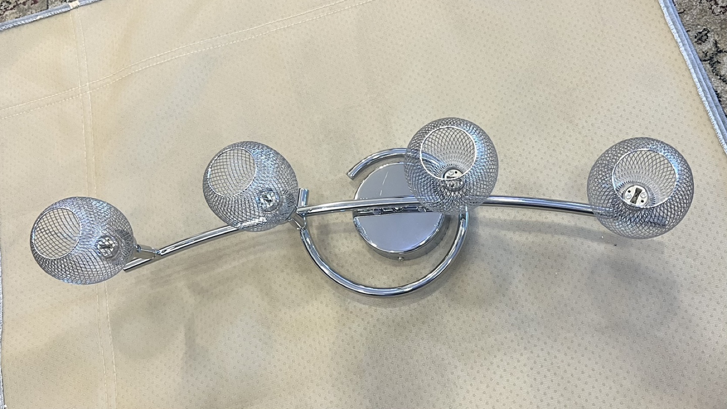 Chrome Finish 4-Light Track Light Fixture - photo 2
