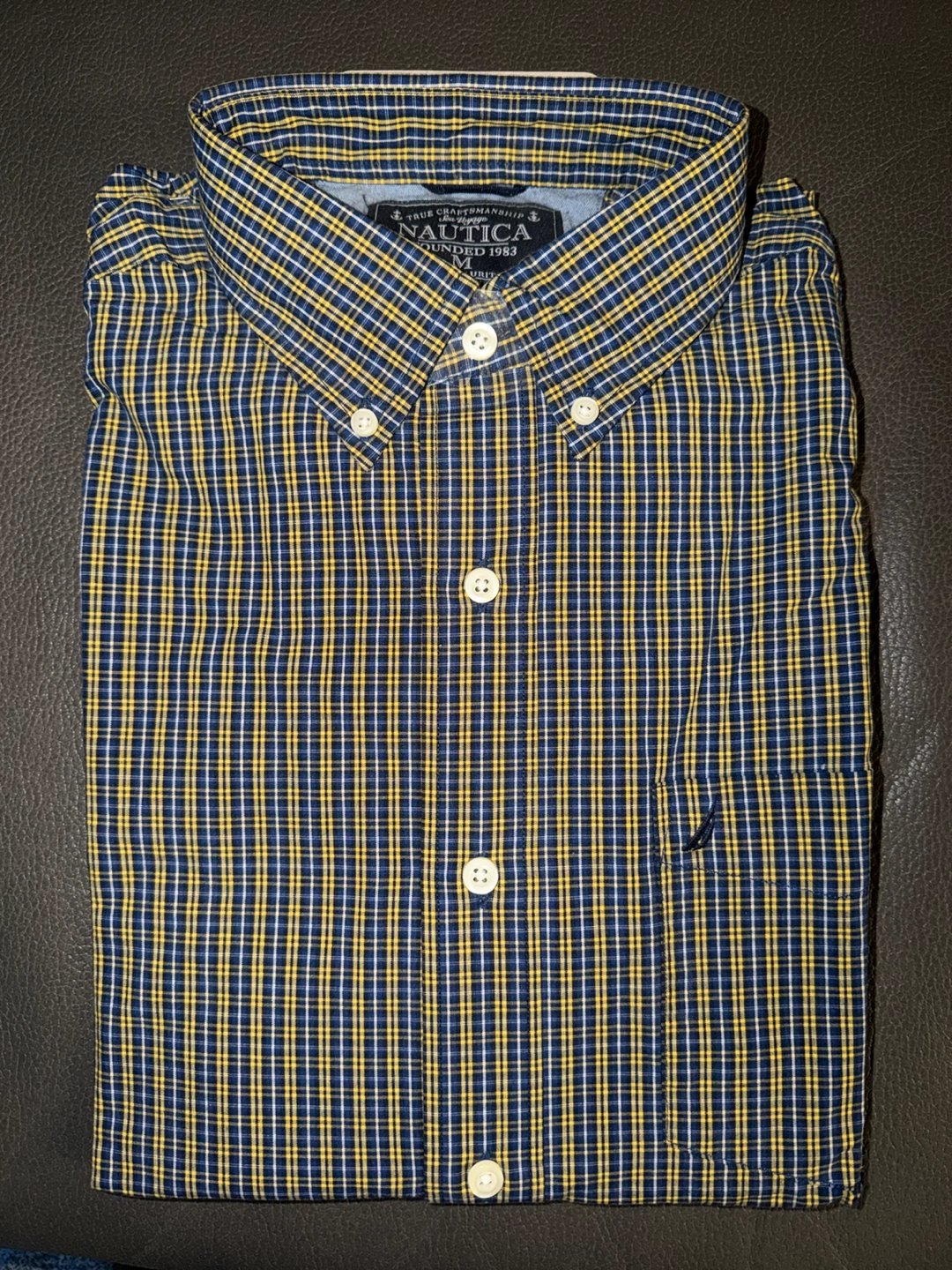Nautica Men's Plaid Button-Down Shirt - Size M