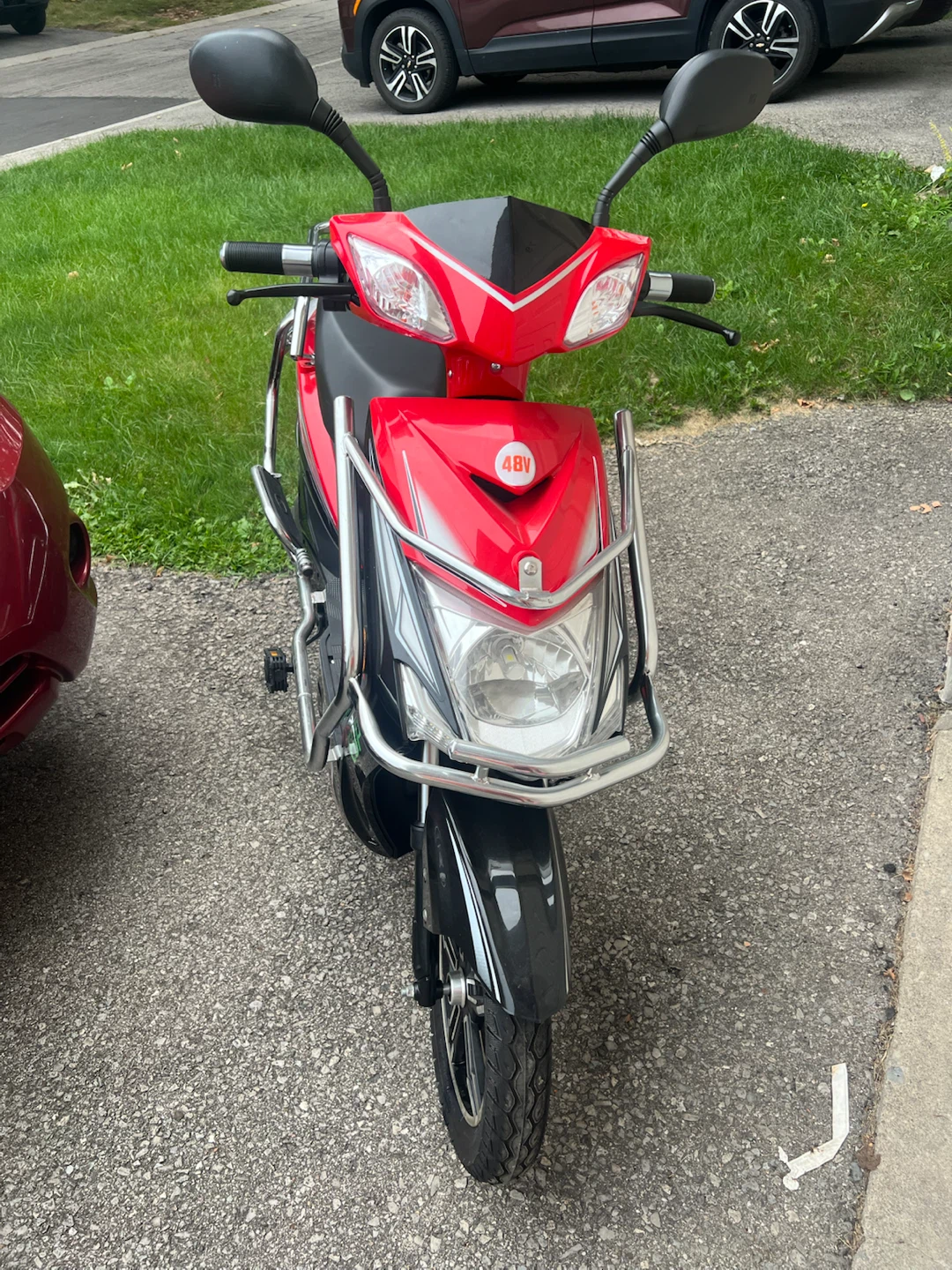 Red Electric Scooter with Helmet - photo 4