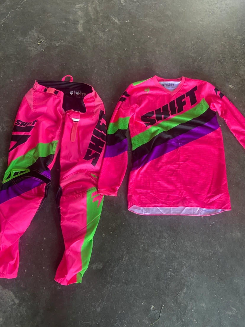 Shift Motocross Jersey & Pants Set - Pink/Green