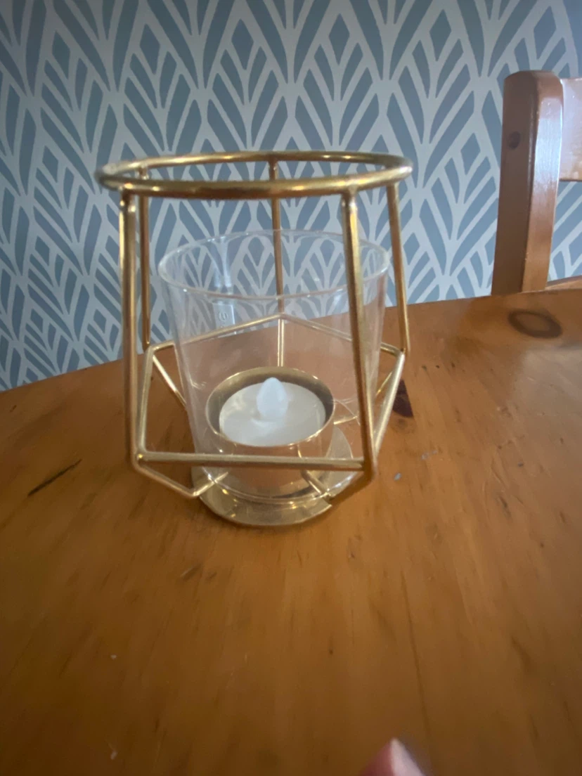 Geometric Candle Holders with Glass Inserts - photo 3
