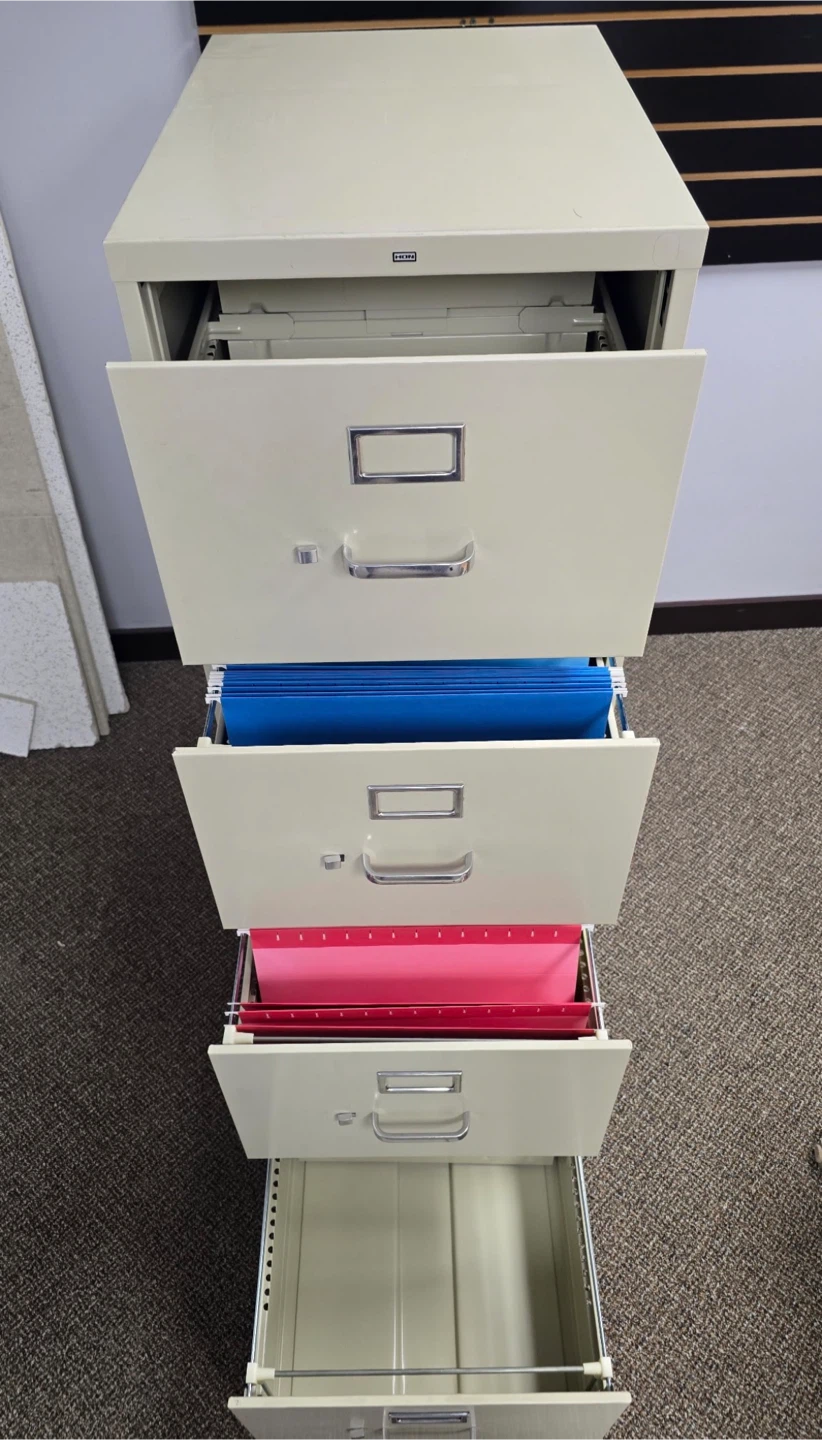 4-Drawer Metal Filing Cabinet – Hanging File Rails – $50 - photo 4
