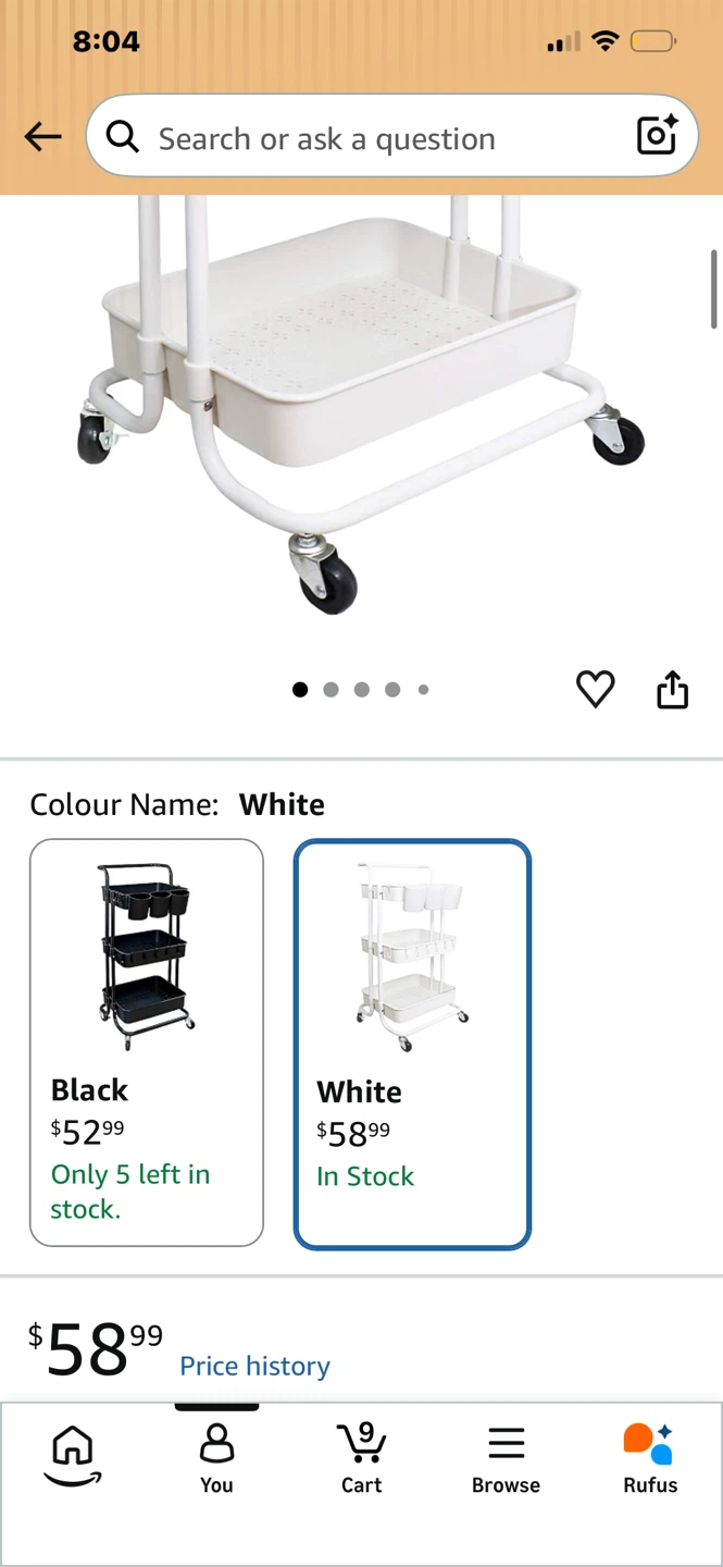 3 Tier Rolling Utility Cart Multifunction Storage - photo 2
