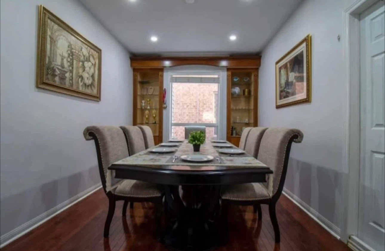 Dark Wood Dining Table with 6 Chairs