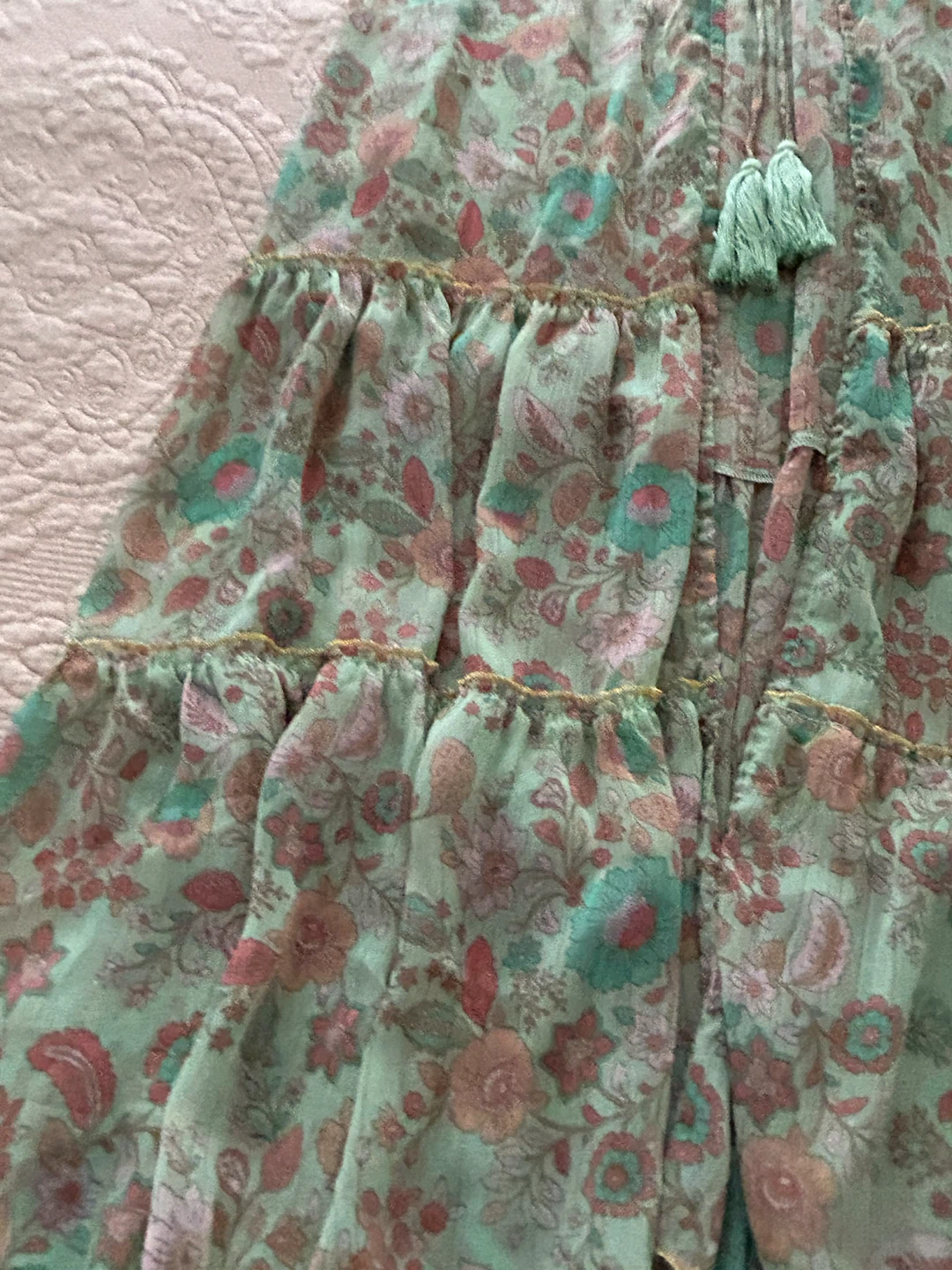 Beautiful Aqua Floral Maxi Swim Cover-Up / Beach Dress - photo 2