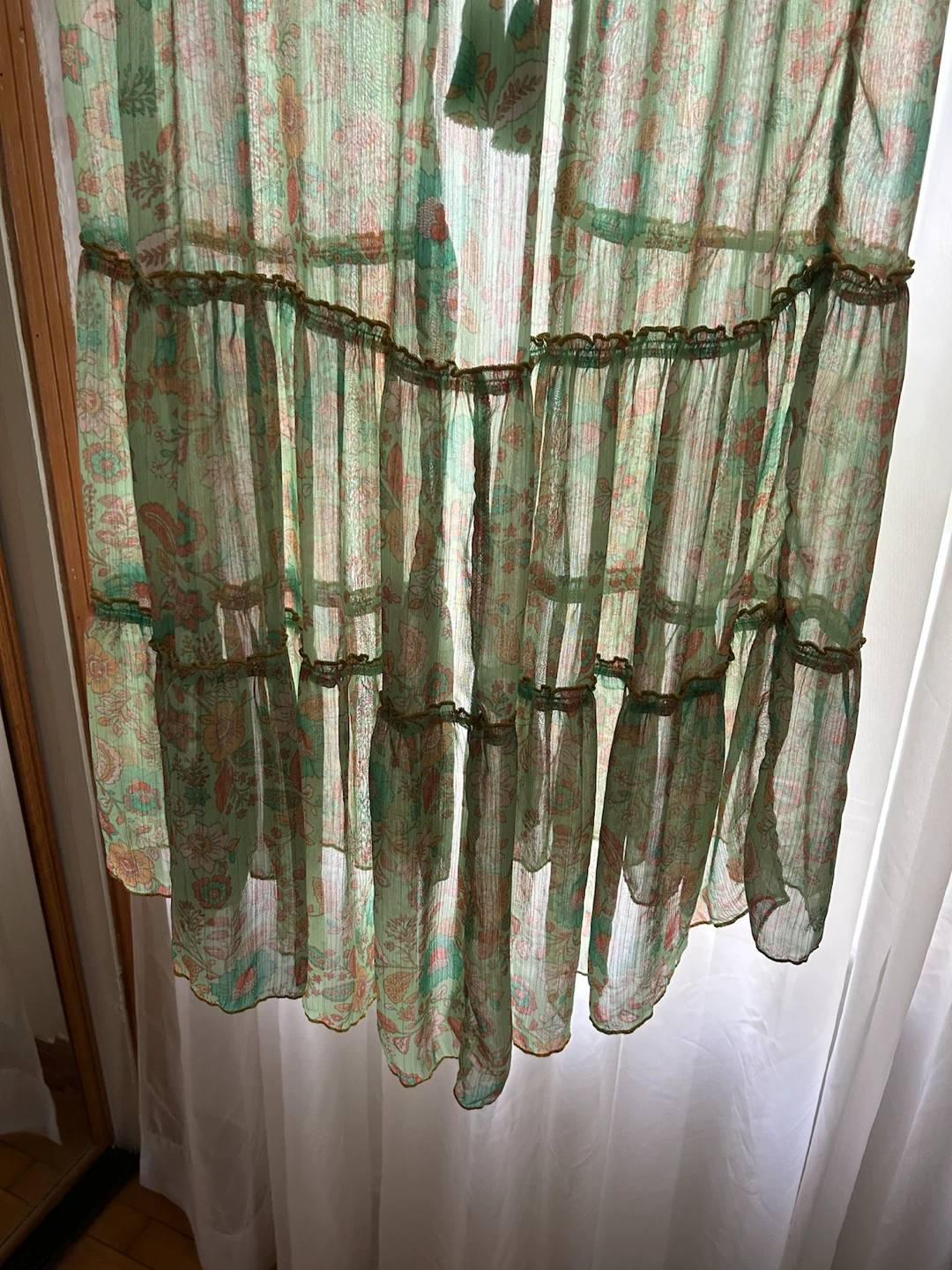 Beautiful Aqua Floral Maxi Swim Cover-Up / Beach Dress - photo 5
