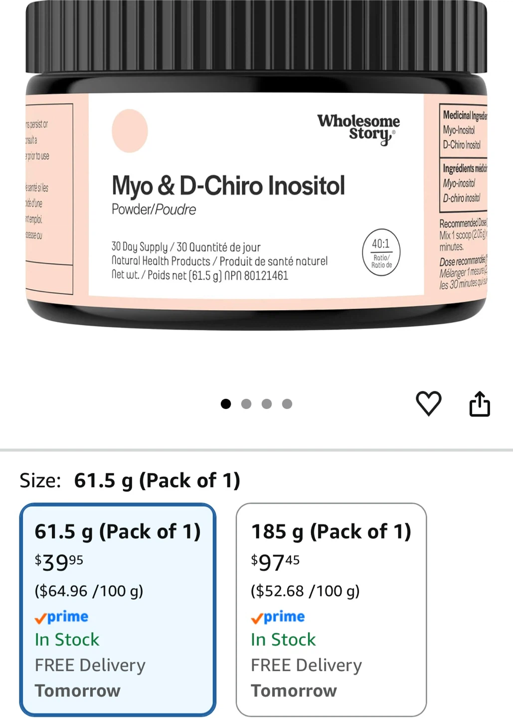 Wholesome Story Myo & D-Chiro Inositol Powder - photo 3