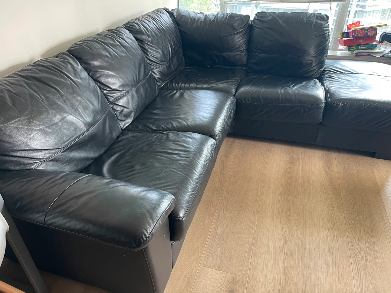 Black Leather Sectional Sofa