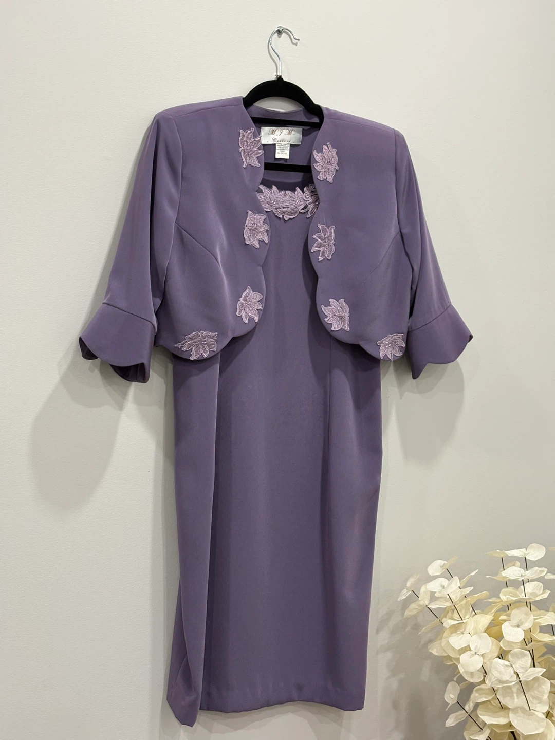 M. & M. Redo Womens Dress with Bolero Jacket Purple Size 12