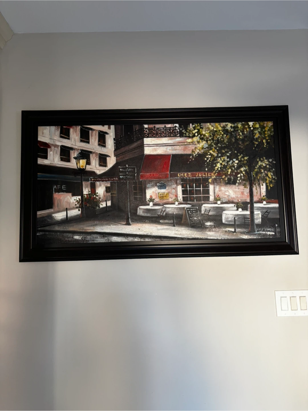 Framed Painting of Chez Julien Cafe