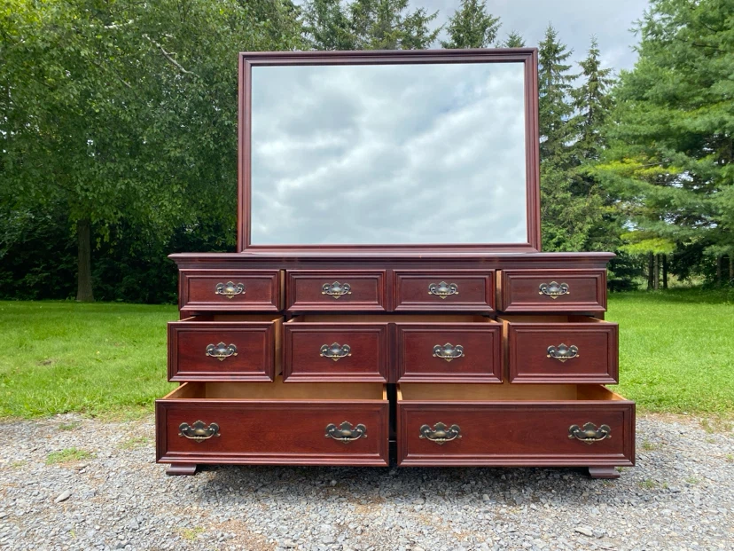 Vinatge Gibbard Solid Mahogany Dresser with Mirror (CAN DELIVER) - photo 5