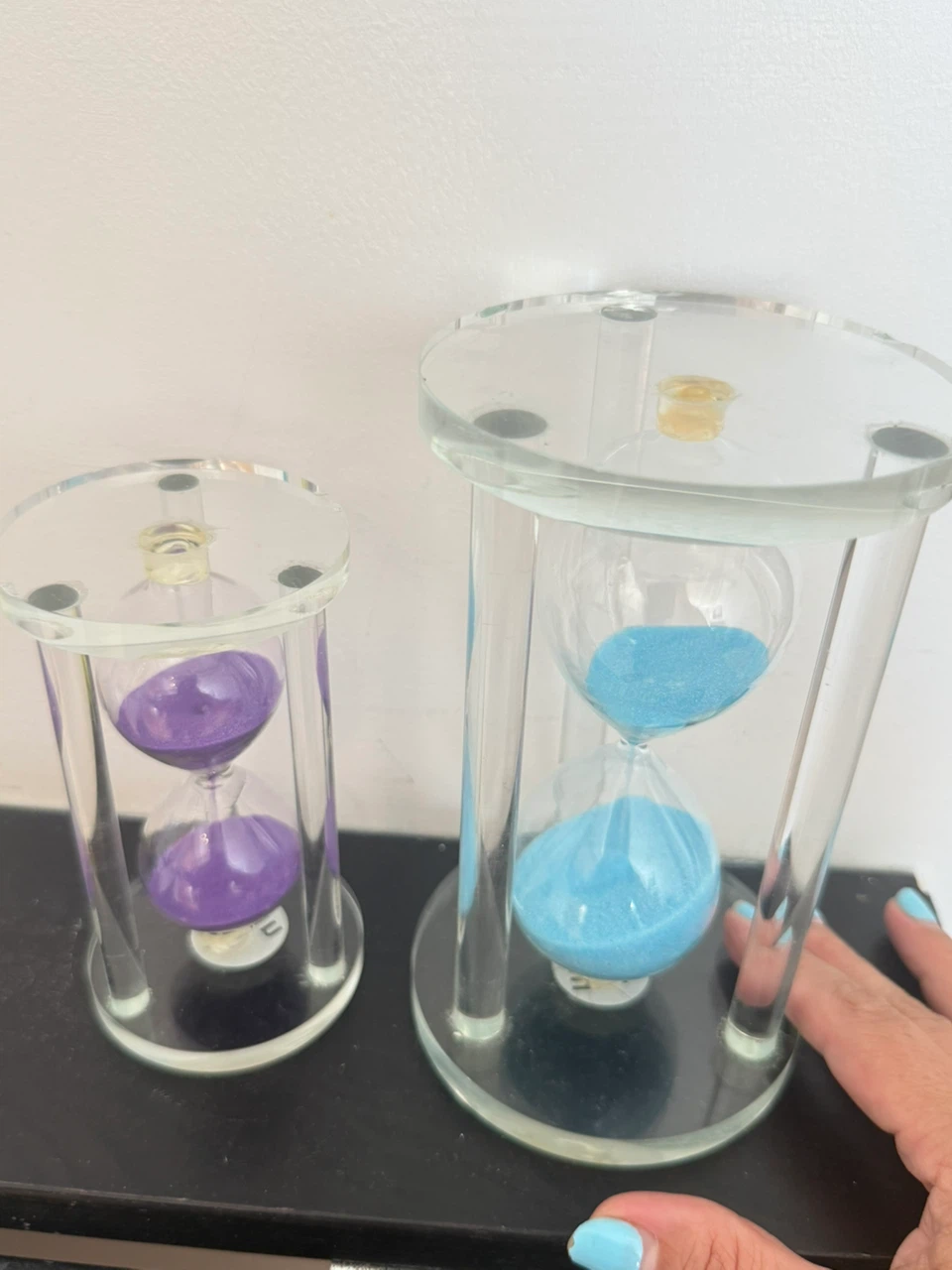 ($7both)Decorative Hourglasses Set (Blue & Purple Sand)