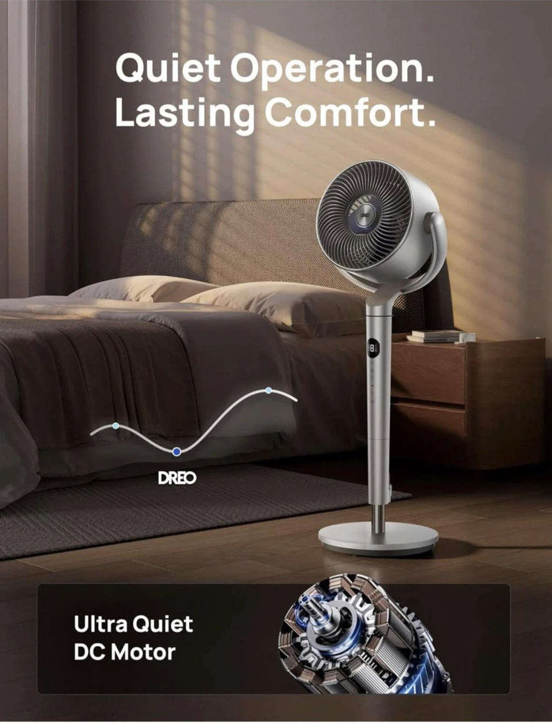 Dreo Quiet Oscillating Fan with RGB light - photo 2