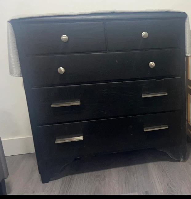 Black Dresser with 6 Drawers