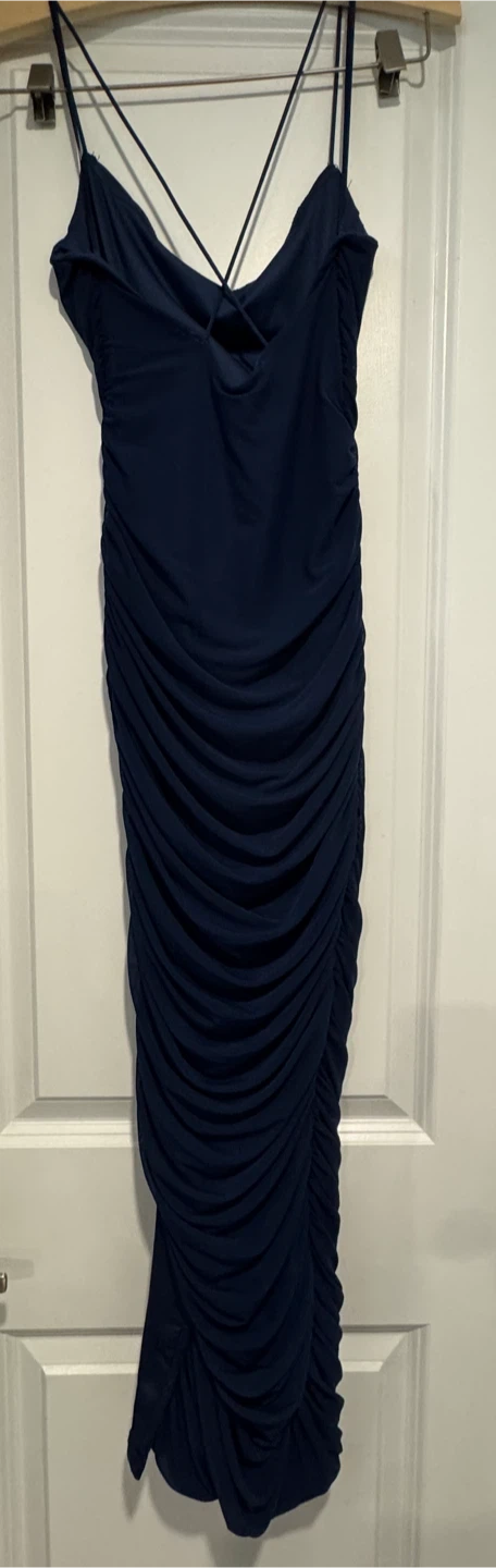 Navy Blue Ruched Midi Dress from “Honey” - photo 2