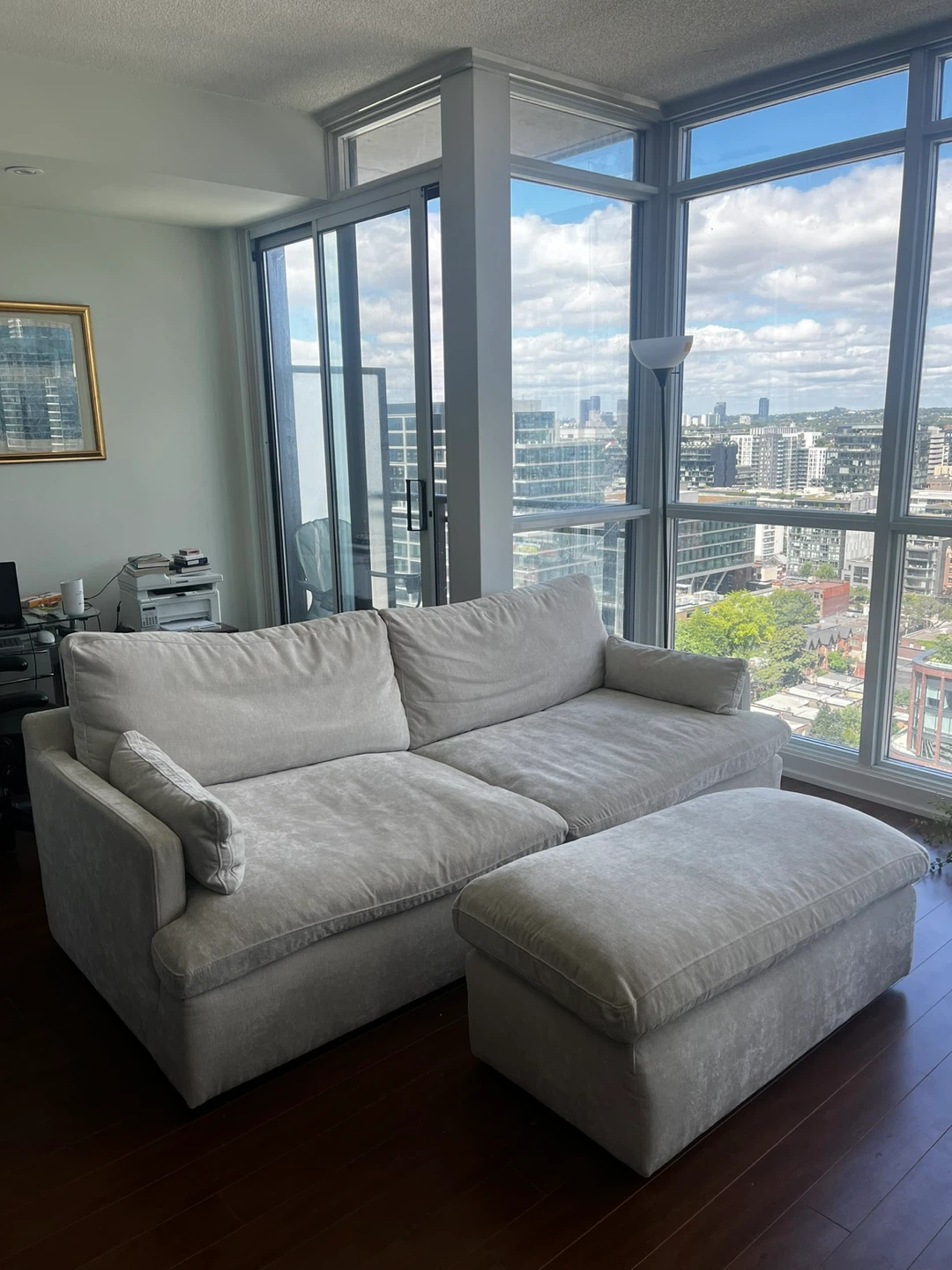 1 year old Structube Chablis Sofa & Ottoman - Cream