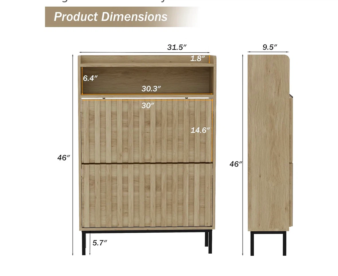Move out sale! - Wooden Shoe Cabinet with 2 Drawers - photo 5