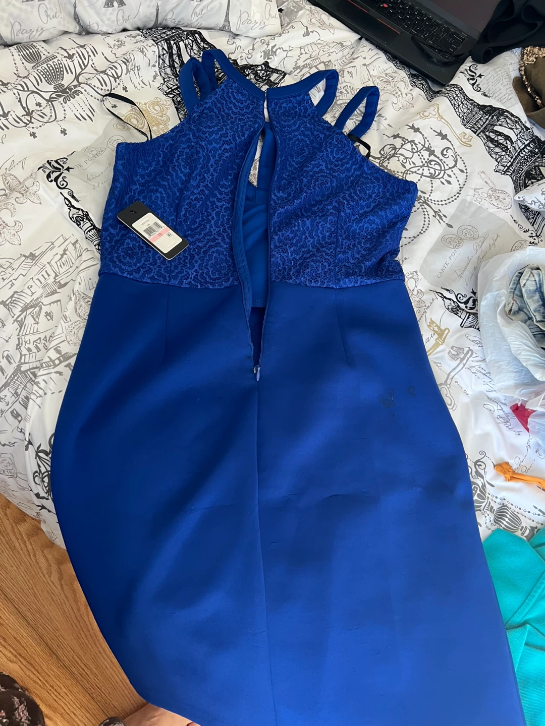 Guess Los Angeles Royal Blue Lace Dress Size 10 - photo 2