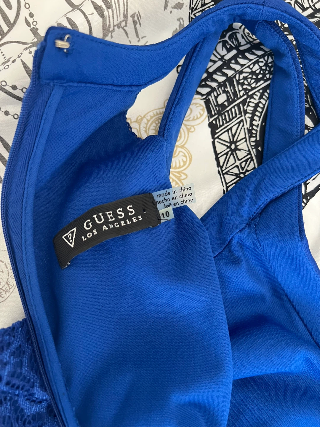 Guess Los Angeles Royal Blue Lace Dress Size 10 - photo 3