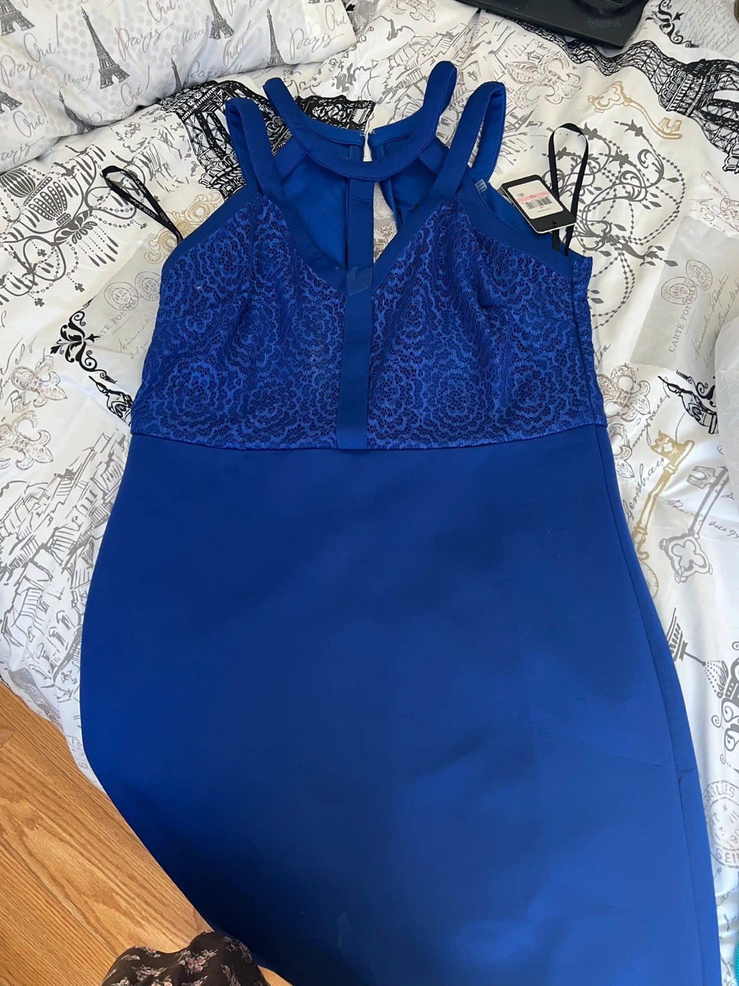 Guess Los Angeles Royal Blue Lace Dress Size 10 - photo 4
