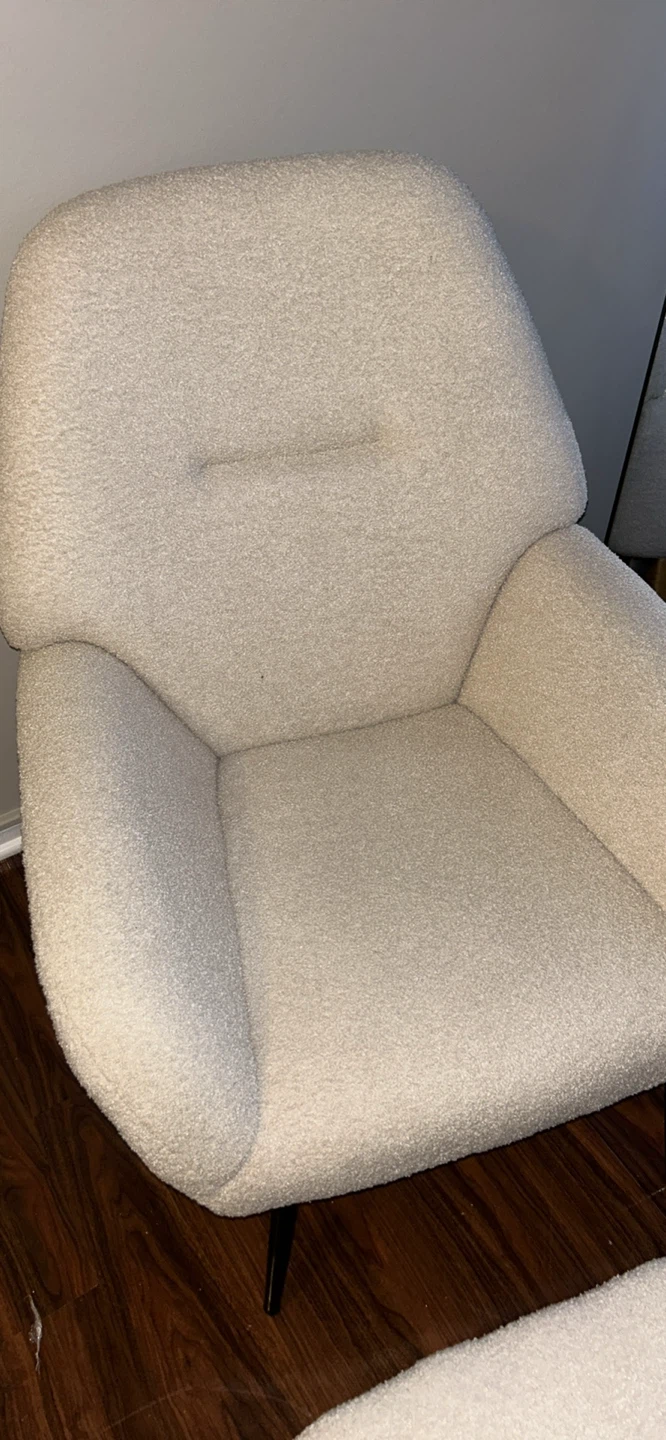 Cream Teddy Armchair with Ottoman