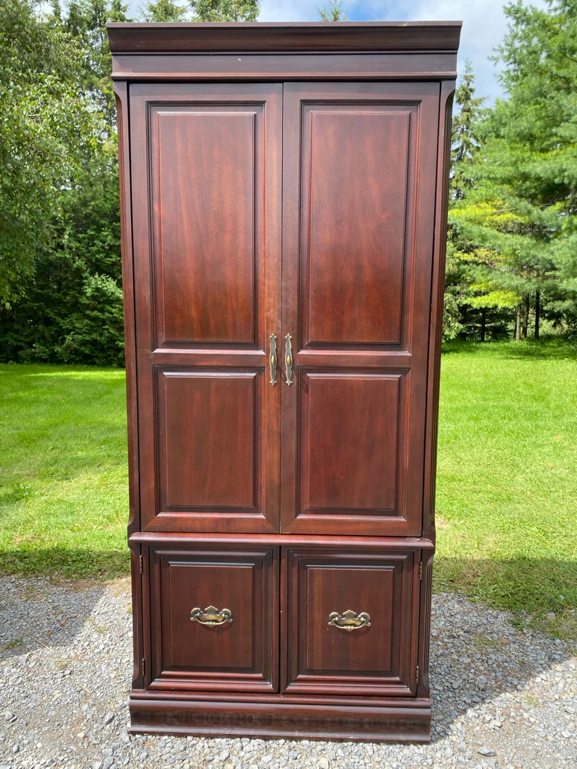 Vintage Gibbard Solid Mahogany Armoire / Wall Unit