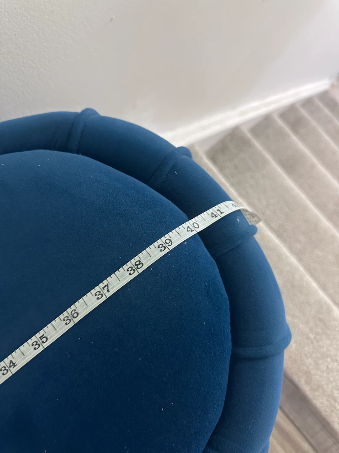 Blue Velvet Ottoman Bench - photo 3