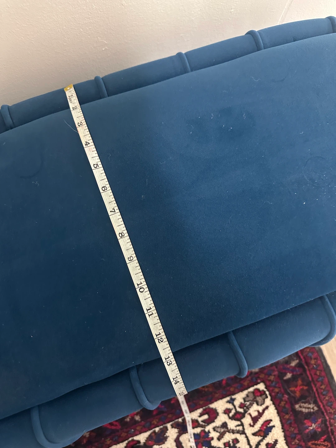 Blue Velvet Ottoman Bench - photo 4