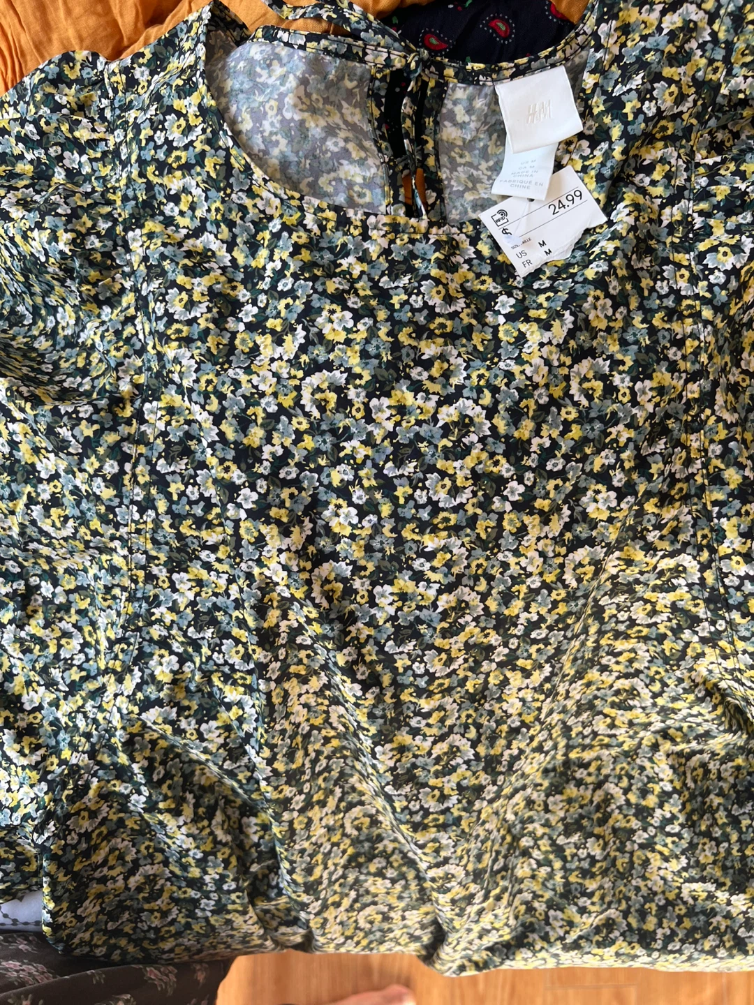 H&M Floral Puff Sleeve Blouse