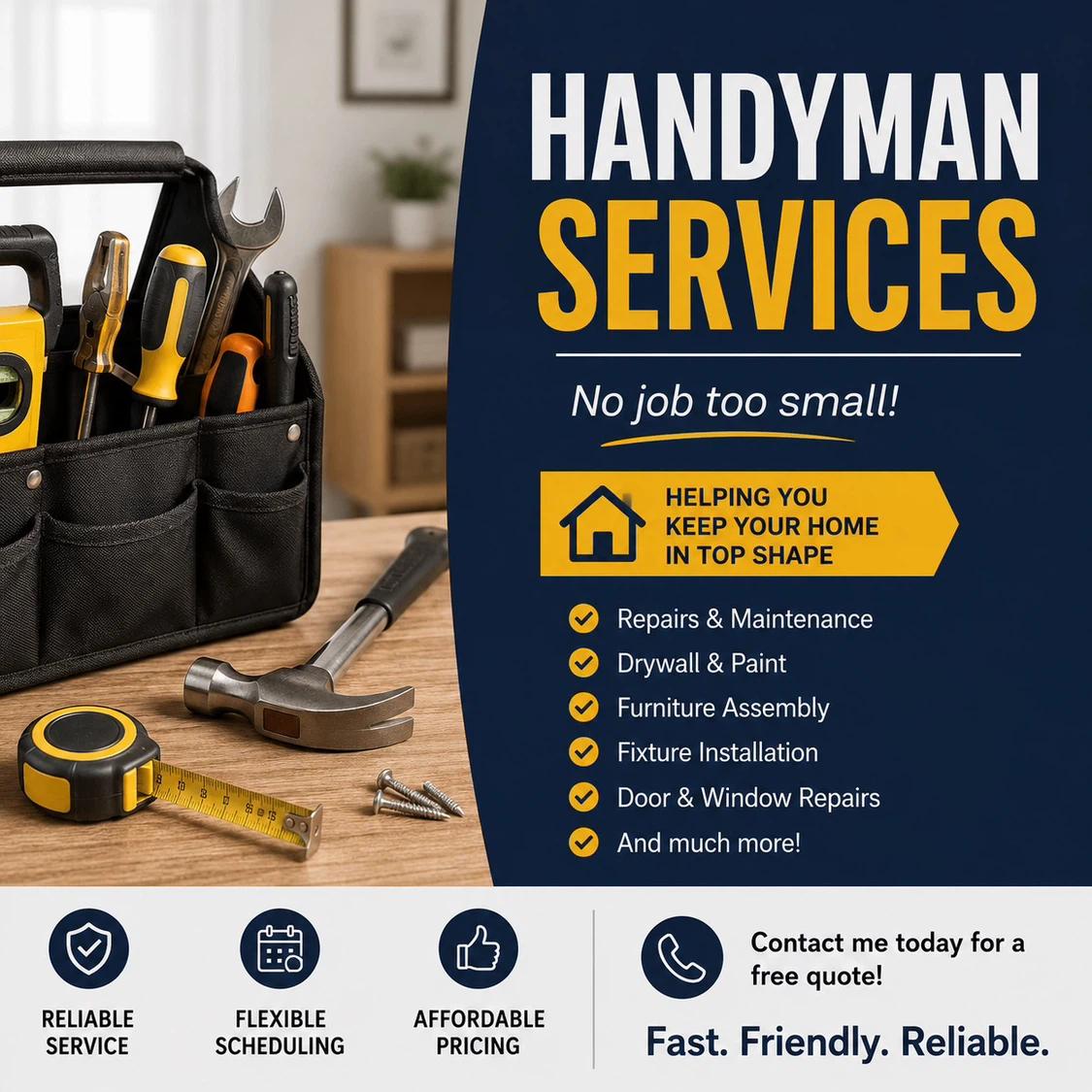 Handyman Services - Repairs, Drywall, Furniture Assembly & More!