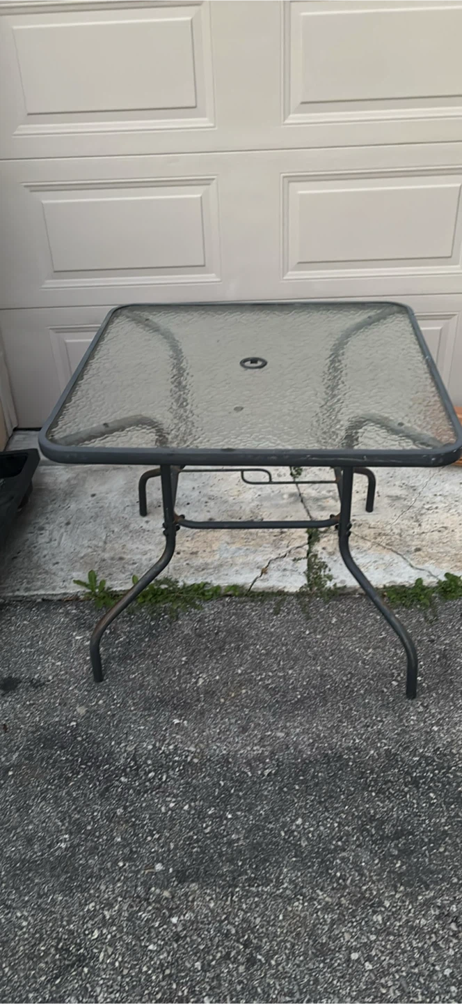 Glass Top Patio Table