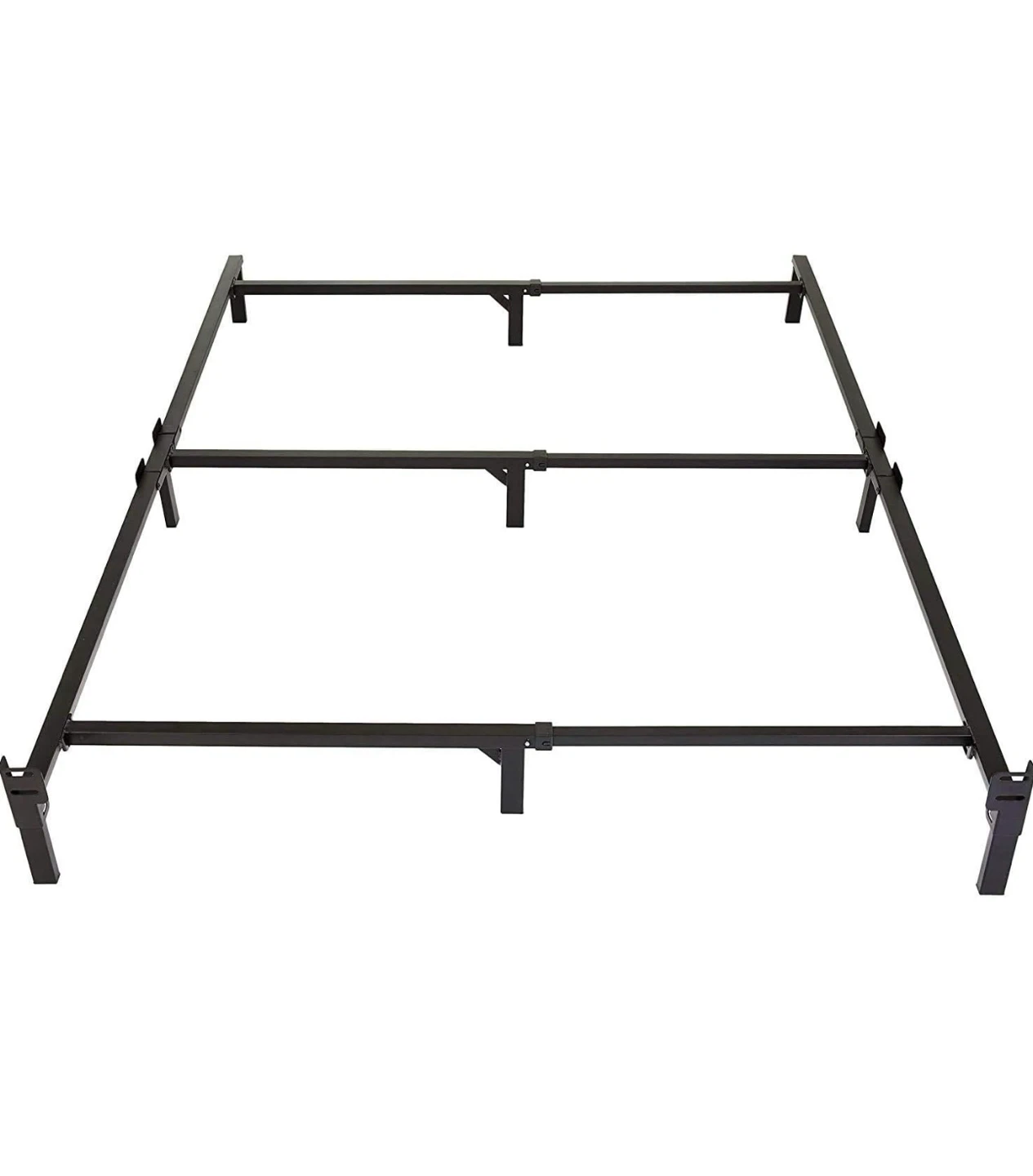 KING size Black Metal Bed Frame with Casters - photo 4