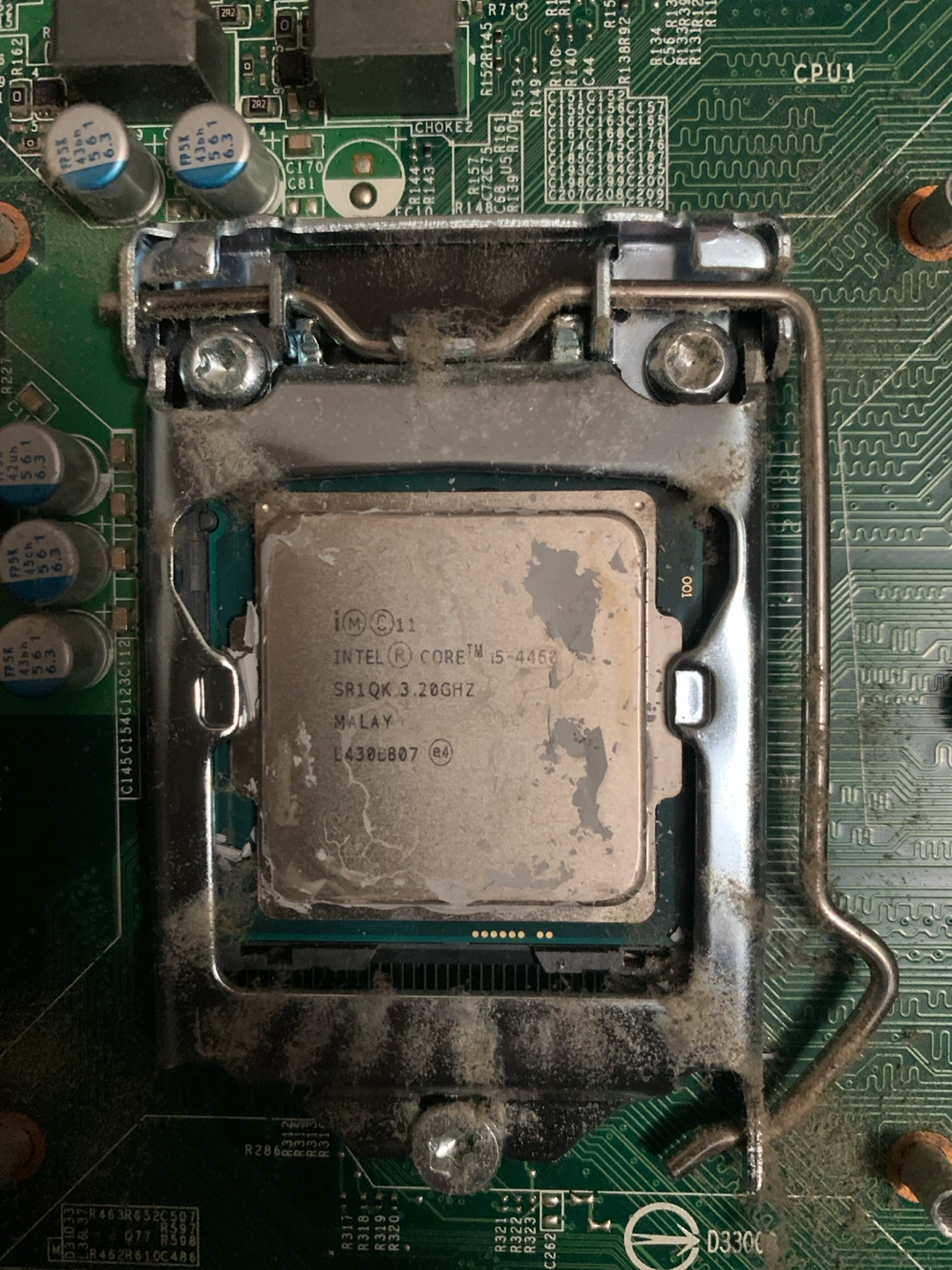 Black Computer Tower with intel mobo, chip and cooler