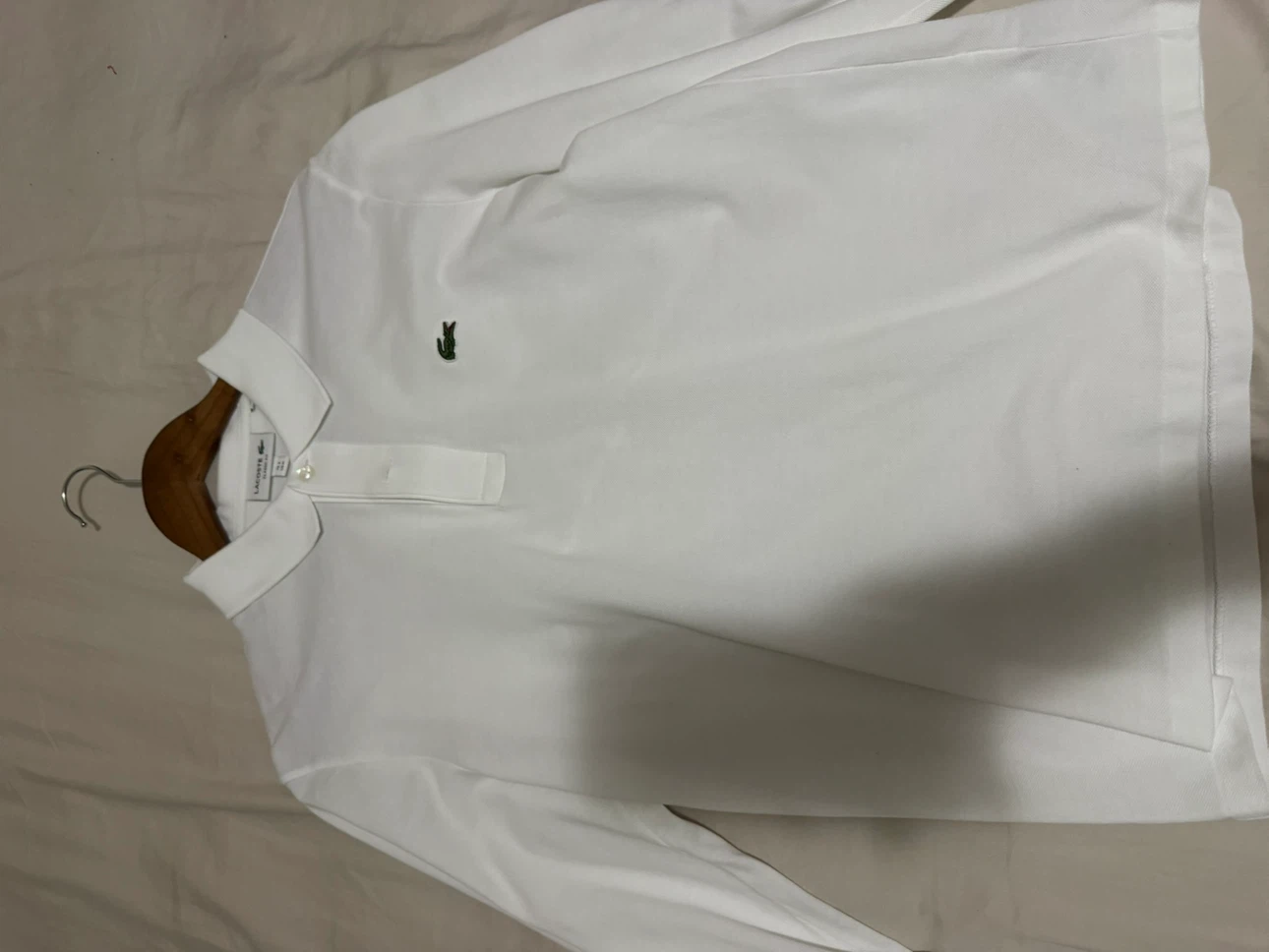 Lacoste Classic Fit Long Sleeve Polo Shirt - White - US M