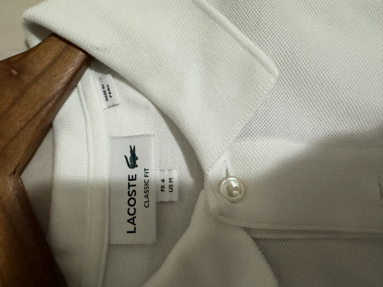 Lacoste Classic Fit Long Sleeve Polo Shirt - White - US M - photo 3