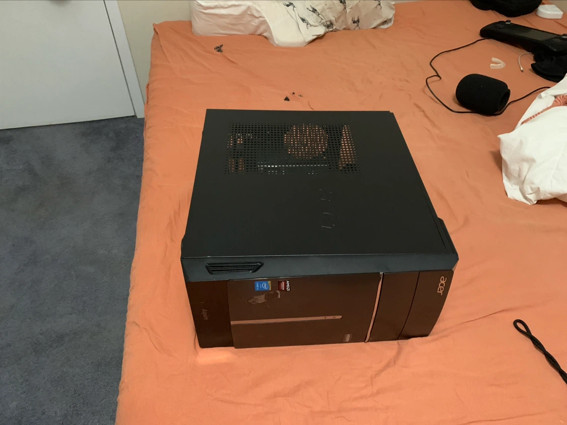Black Computer Tower with intel mobo, chip and cooler - photo 3