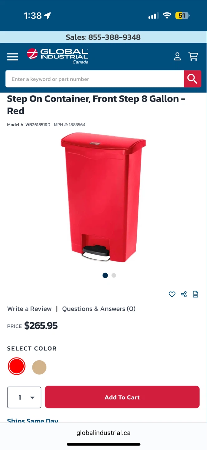 Rubbermaid Step-On Trash Can - Red - photo 5