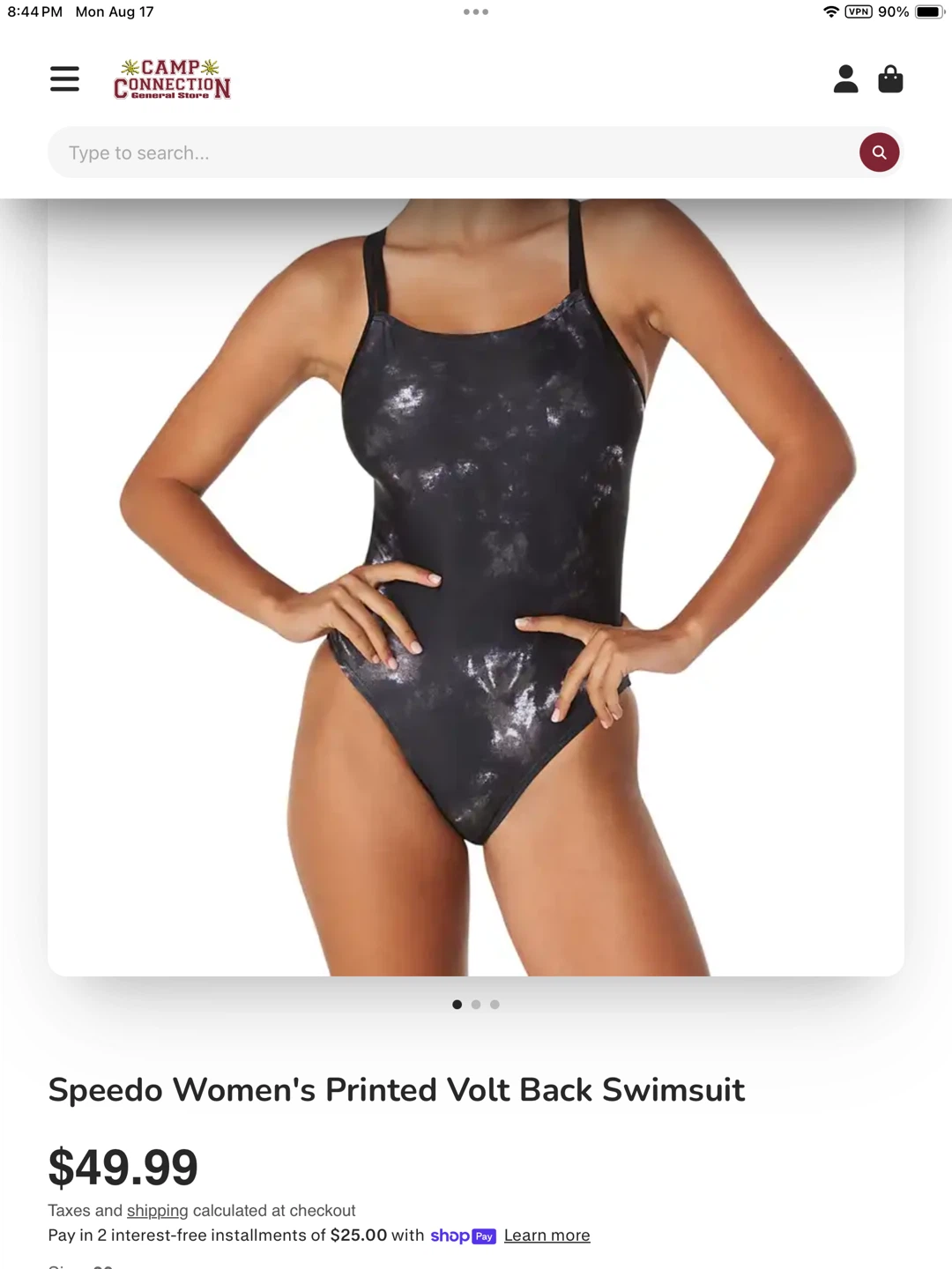 New Speedo Printed Volt Back Swimsuit size 10 - photo 2
