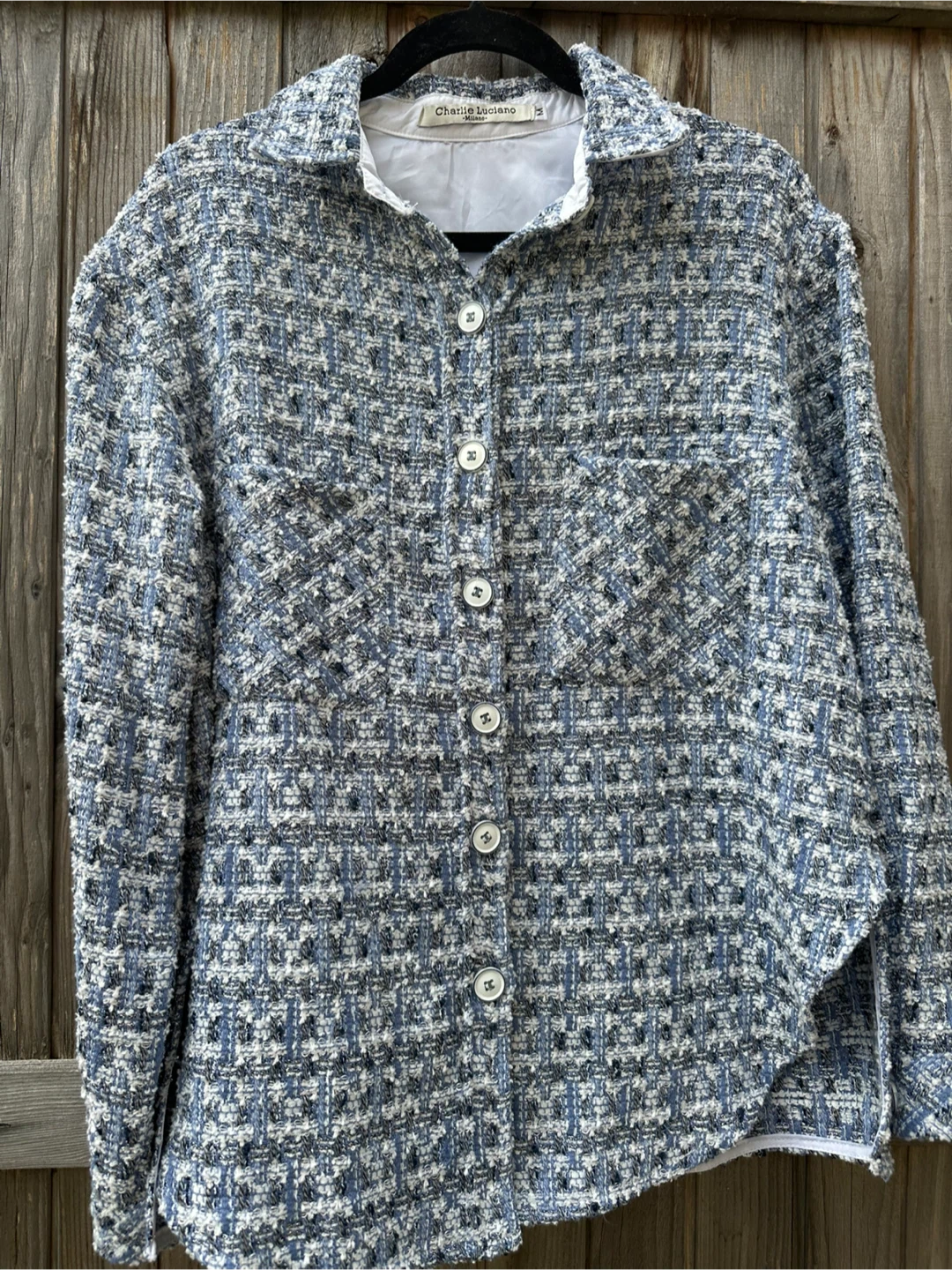 Charlie Luciano Milano Textured Button-Up Shirt Jacket